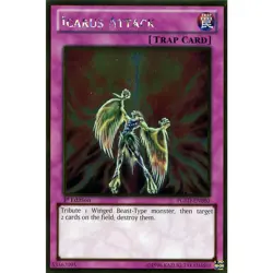 PGLD-EN080 Icarus Attack Gold Rare Unlimited Edition Near Mint YuGiOh TCG - Image 1