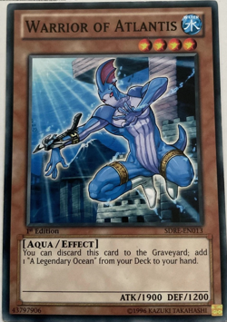 Warrior of Atlantis SDRE-EN013 1st Edition YuGiOh TCG Card - Image 1