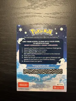 GameStop Scarlet & Violet Shiny Koraidon/Miraidon Promo Card - NEW - UNSCRATCHED - Image 2