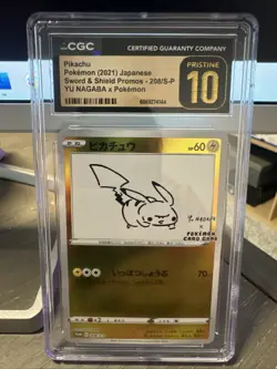 Pikachu 208/S-P Yu Nagaba Japanese Pokemon (2021) PROMO Card PRISTINE CGC 10 - Image 1