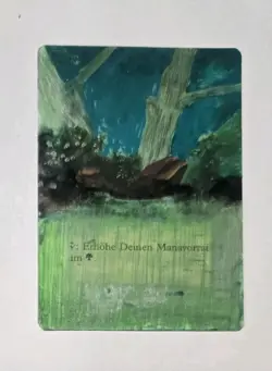 Magic The Gathering MTG Fourth Edition Forest (A) GERMAN ALTERED - Image 1