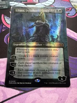 Liliana, Dreadhorde General (Borderless) (Mana Foil) Foundations Foil - Image 1