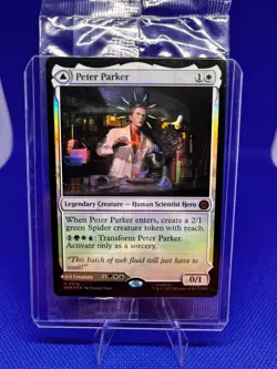 Peter Parker 0010 Magic the Gathering Marvel Spider-Man Prerelease Stamped Foil - Image 1