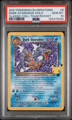 2021 POKEMON CELEBRATIONS CLASSIC COLL #8 DARK GYARADOS-HOLO PSA 10 - Image 1