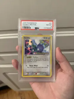 2005 Pokemon EX Emerald Swablu #67 Rev Foil PSA 8 NM-MT - Image 1
