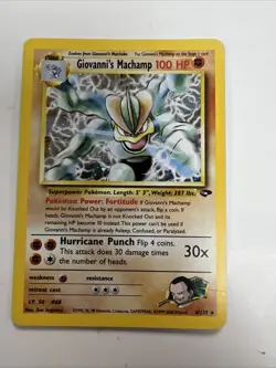 GIOVANNI'S MACHAMP POKEMON GYM CHALLENGE HOLO RARE 6/132 WOTC - Image 1