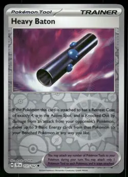 Heavy Baton 151/162 Uncommon Reverse Holo NM Pokemon SV05: Temporal Forces - Image 1