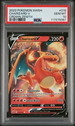 2023 POKEMON SWORD AND SHIELD CROWN ZENITH #018 CHARIZARD V CROWN ZENITH PSA 10 - Image 1