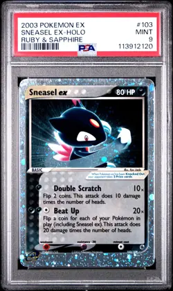 Sneasel Ex Holo #103 PSA 9 - 2003 Pokemon Ex Ruby & Sapphire - Image 1