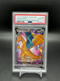 2020 Pokemon Champions Path ETB Promo Charizard V SWSH050 PSA Gem Mint 10 - Image 1