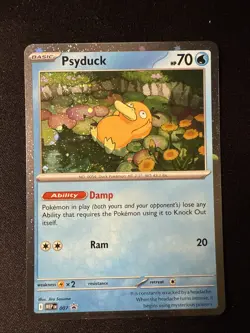 Psyduck Cosmos Holo Black Star Promo 007 Pokemon Mega Evolution NM+ - Image 1