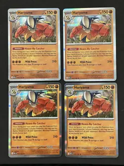 4x Hariyama Holo Rare Playset 073/132 Pokemon Mega Evolution English - Image 1