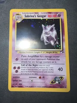 Pokemon Sabrina's Gengar 014/132 Gym Heroes Unlimited Holo Rare Card SWIRL - Image 5