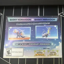 Shiny Koraidon & Miraidon Pokemon Scarlet Violet Code Card - Gamestop - Image 1