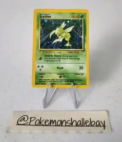 Scyther 10/64 - Jungle Set - NO SYMBOL ERROR *EXC* Holo Pokemon Card - Image 1