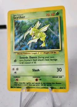Scyther 10/64 - Jungle Set - NO SYMBOL ERROR *EXC* Holo Pokemon Card - Image 2