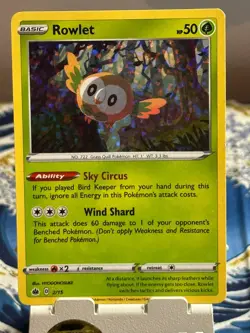 Pokemon Card Rowlet 2/15 McDonalds 2022 Promo Holo Rare - Image 1