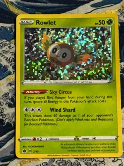 Pokemon Card Rowlet 2/15 McDonalds 2022 Promo Holo Rare - Image 3