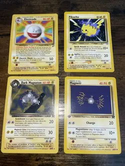 Pokemon TCG Lot 1st Generation (4 Cards) Electrode Pikachu Dark Magneton Magneti - Image 1