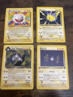 Pokemon TCG Lot 1st Generation (4 Cards) Electrode Pikachu Dark Magneton Magneti - Image 2