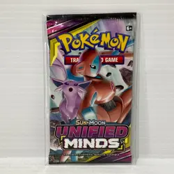 Espeon & Deoxys Sun & Moon Unified Minds Sealed Pokemon Card Booster Pack - Image 1