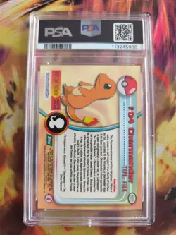 Pokemon Card Glumanda Charmander Topps 1999 Vintage English PSA 7 Green Logo - Image 5