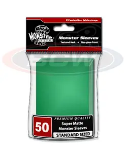 Monster 50 MTG standard Card Sleeves Deck Protector - Matte Green - Image 1