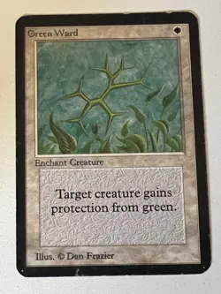 Magic the Gathering MTG Alpha Green Ward HP (Beta Bob) - Image 1