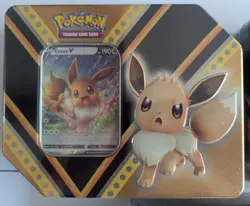 Pokemon TCG V Powers Tin Complete Set Pikachu, Eevee, Eternatus Fall 2020 - Image 2