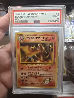1999 Pokemon Japanese Gym 2 Blaine's Charizard #6 Japanese mint Holo PSA 9 - Image 1