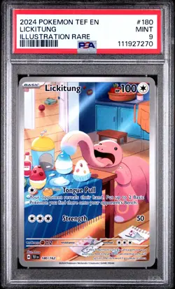 2024 POKEMON TEF EN-TEMPORAL FORCES ILLUSTRATION RARE #180 LICKITUNG PSA 9 - Image 1