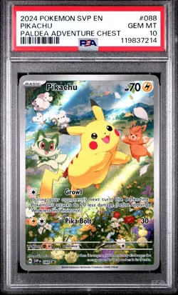 Pokemon Pikachu Paldea Adventure Chest Promo SVP EN 088 PSA 10 Gem Mint - Image 1