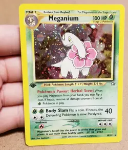 POKEMON TCG 1ST EDITION MEGANIUM 10/111 ☆ HOLO RARE NEO GENESIS VINTAGE LP - Image 1