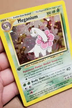 POKEMON TCG 1ST EDITION MEGANIUM 10/111 ☆ HOLO RARE NEO GENESIS VINTAGE LP - Image 2