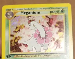 POKEMON TCG 1ST EDITION MEGANIUM 10/111 ☆ HOLO RARE NEO GENESIS VINTAGE LP - Image 3