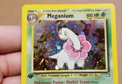 POKEMON TCG 1ST EDITION MEGANIUM 10/111 ☆ HOLO RARE NEO GENESIS VINTAGE LP - Image 4