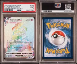 Pokemon Alcremie VMAX TCG 073/072 Shining Fates Rainbow Secret Rare NM Condition - Image 1