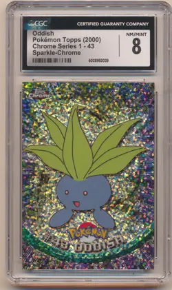 2000 POKEMON TOPPS CHROME SERIES 1 ODDISH SPARKLE CHROME #43 CGC 8 - Image 1