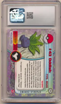 2000 POKEMON TOPPS CHROME SERIES 1 ODDISH SPARKLE CHROME #43 CGC 8 - Image 2