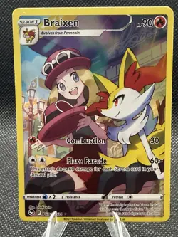 Braixen TG01/TG30 Pokemon Sword & Shield Silver Tempest Ultra Rare NM - Image 1