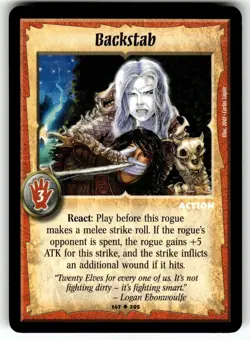 Warlord: Saga of the Storm CCG 1st Edition Card UC #147 Backstab - Image 1