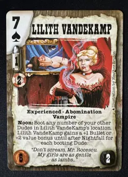 1998 Deadlands Doomtown - LILITH VANDEKAMP - CCG TCG Promo Card Vampire - Image 1