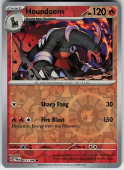 Pokemon Houndoom 034/198 SV01: Scarlet & Violet Base Set NM Reverse Holo card - Image 1