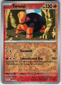 Pokemon Torkoal 035/198 SV01: Scarlet & Violet Base Set NM Reverse Holo card - Image 1