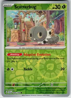 Pokemon Scatterbug 008/198 SV01: Scarlet & Violet Base Set NM Reverse Holo card - Image 1