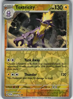 Pokemon Toxtricity 072/198 SV01: Scarlet & Violet Base Set NM Reverse Holo card - Image 1