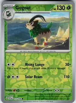 Pokemon Gogoat 012/198 SV01: Scarlet & Violet Base Set NM Reverse Holo card - Image 1