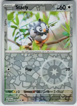 Pokemon Starly - 148/198 SV01: Scarlet & Violet Base Set NM Reverse Holo card - Image 1