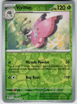Pokemon Vivillon 010/198 SV01: Scarlet & Violet Base Set NM Reverse Holo card - Image 1