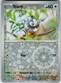 Pokemon Starly 148/198 SV01: Scarlet & Violet Base Set NM Reverse Holo card - Image 1